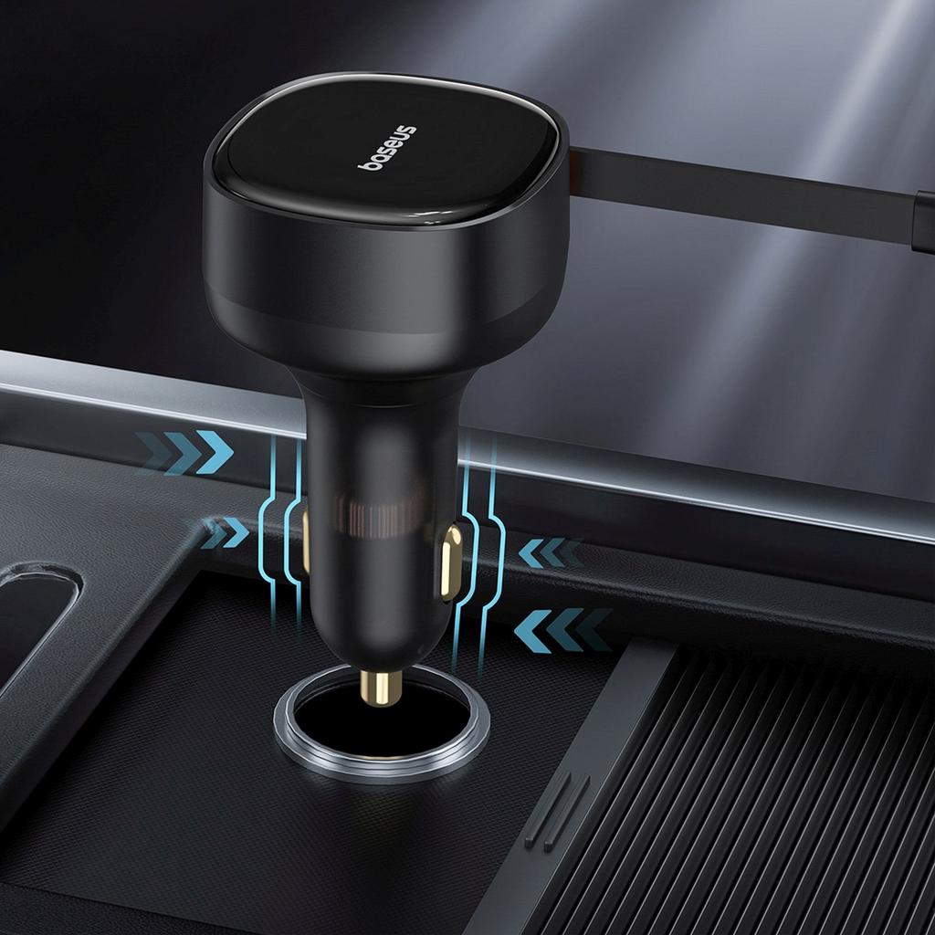 Ładowarka Samochodowa 2W1 Z Dwoma Przewodami Usb-C 33W - Czarna