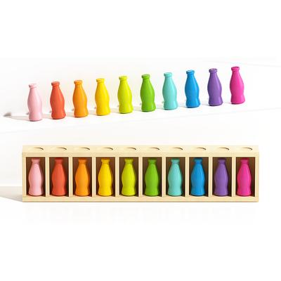Neues Kinder Puzzle Spielzeug Getränk zum Trinken Farbsortierbecher Farbzuordnung Klassifizierung Montessori Früherziehung Logisches Denken
