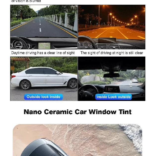 50X300cm Super quality high heat resistant car glass IR100% nano ceramic solar tint window film 5%~75%VLT
