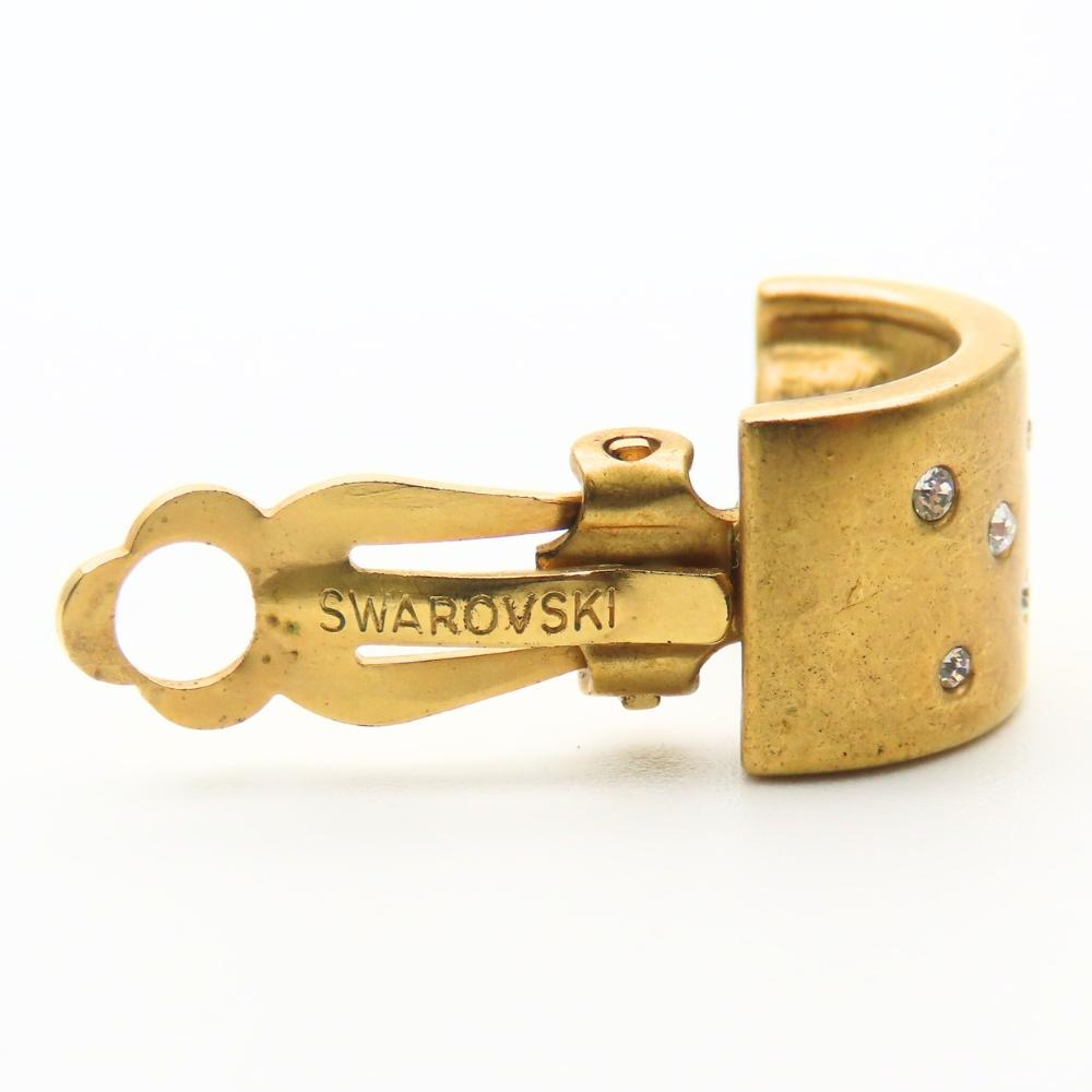 Used SWAROVSKI Earring metal/Rhinestone 7.8g Gold Plating