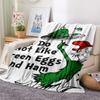 1PC Green Eggs and Ham Print Flannel Blanket, High quality All Seasons, Home Decor, Warmth and Comfort, Perfect for Christmas Gifts