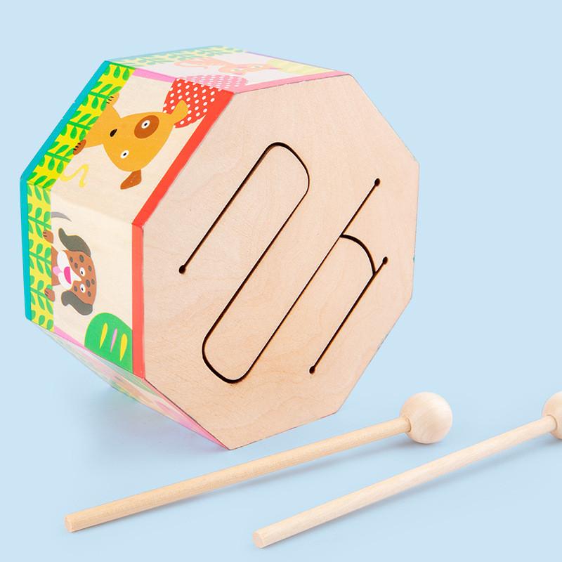 Wooden Octagonal Music Drum Toy For Kids With Sound And Early Education Play