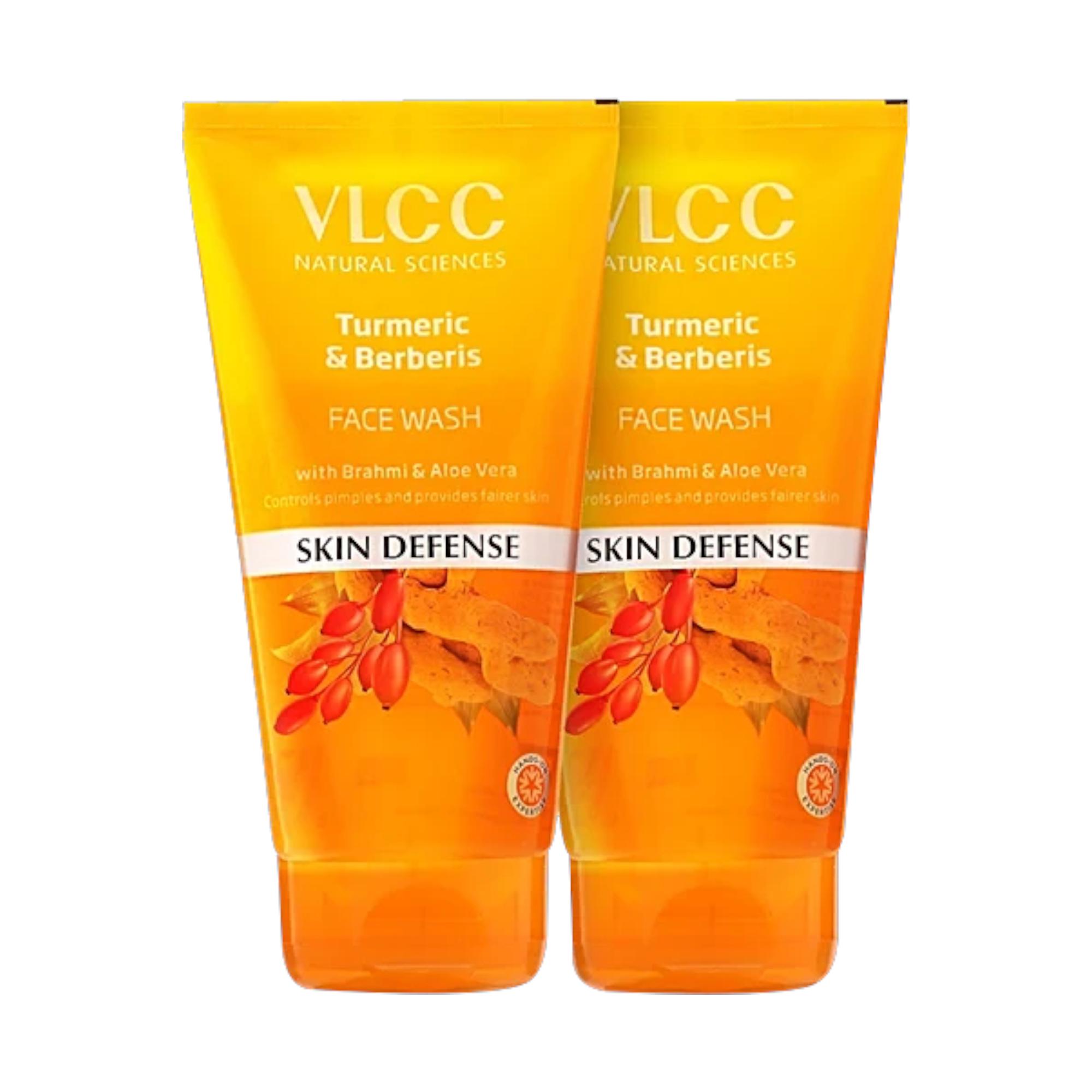 

VLCC Куркума и Барбарис Гель для умывания 150 мл Упаковка из 2 штук | Осветляющий, Освежающий, Ежедневное очищающее средство против загара