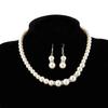 1 Set Wedding Jewelry Set Exquisite Inlaid Artistic Faux Pearl Necklace Earring Bracelet for Banquet