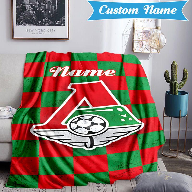 Custom Name White Stripes Soccer Team Blanket Lightweight Ideal Bedding Blanket Perfect for Travel, Camping, Living Rooms, Sofas, Christmas Gift