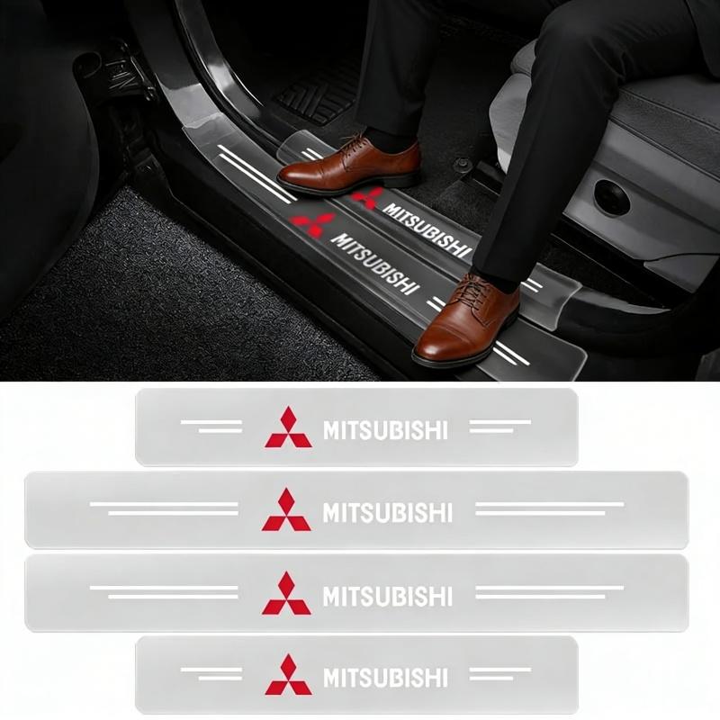 4PCS Universal Car Door Sill Protector Sticker Transparent Anti-scratch Scuff Plate Guard for Mitsubishi Outlander Lancer Pajero AV2