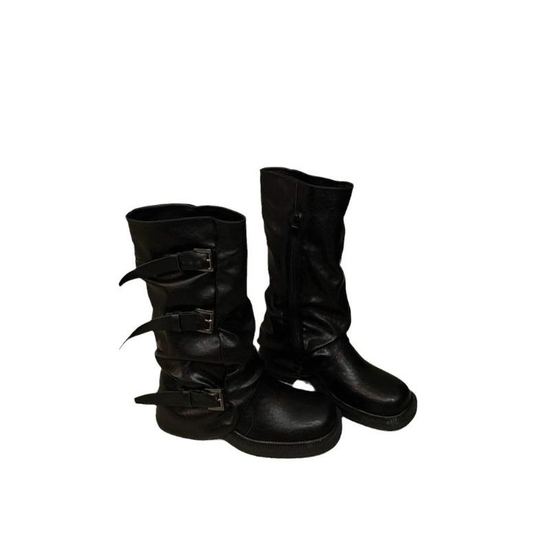 Nische Retro Blockabsatz Mid-high Stiefel, Dui Dui Stiefel, Damenschuhe