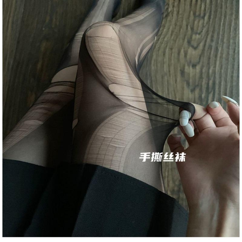 Sexy Sheer Closed Crotch Tearable Pantyhose Erotic Thin Stockings