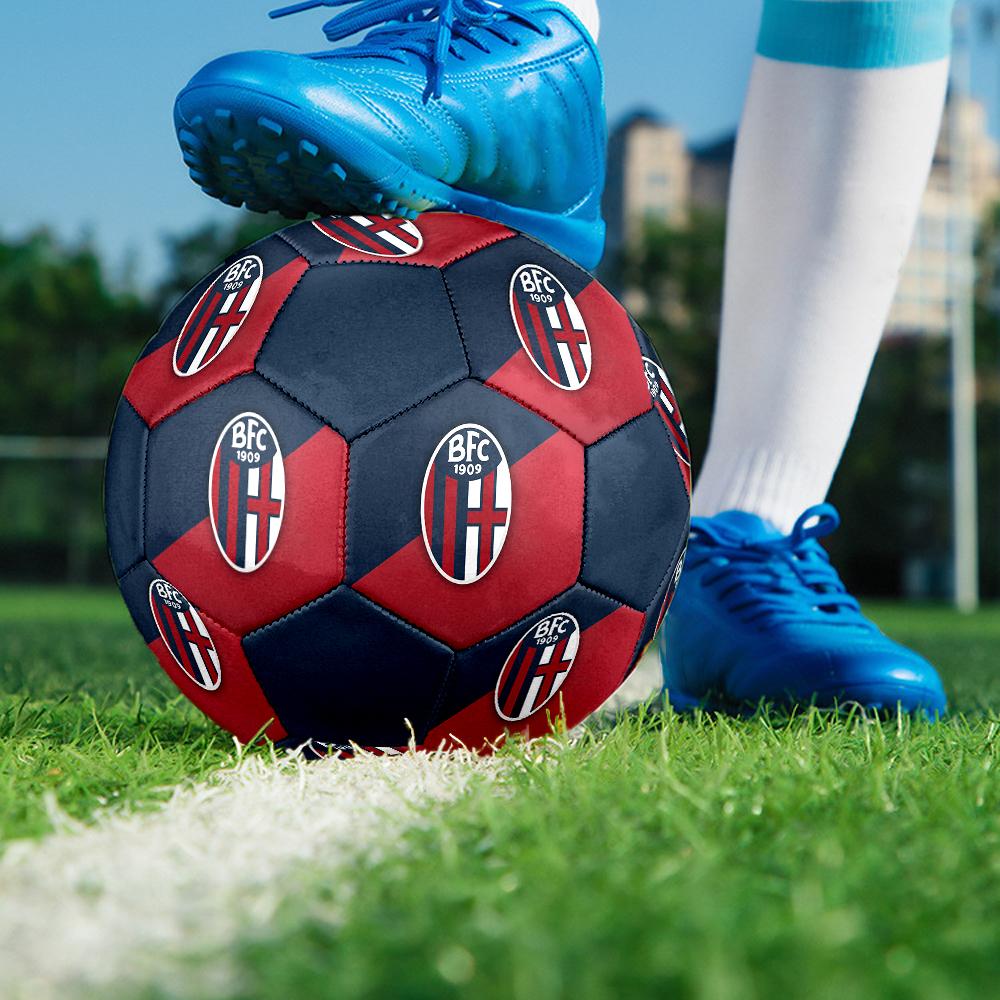 Pallone da Calcio Bologna FC, colorato, adatto a tutte le età, cucito a macchina, materiale in PVC, qualità da competizione, durevole e ad alto rimbalzo