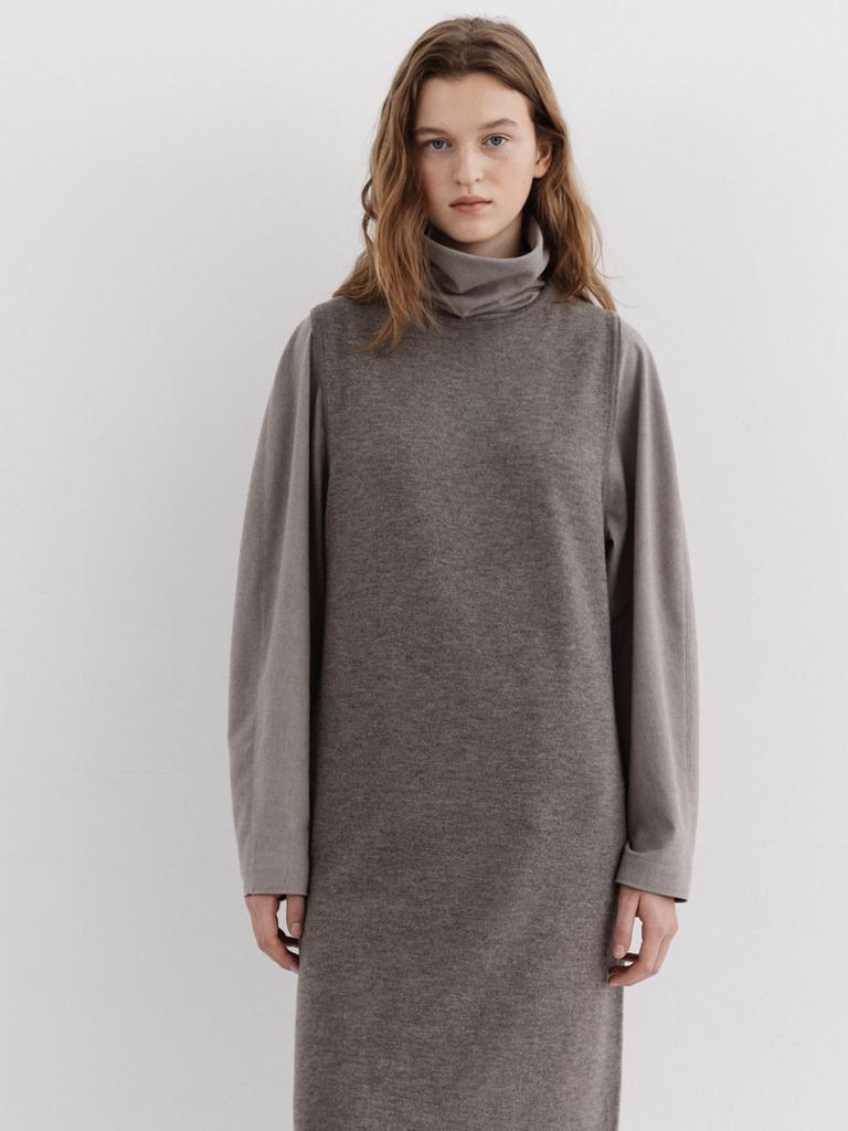 Moia Layered Knit Dress (Wood)
