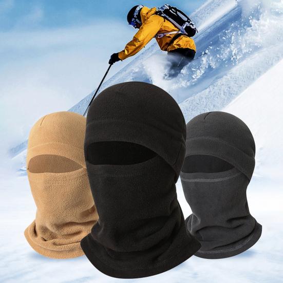 2Pcs/Set Winter Hat Scarf Set Solid Color Polar Fleece Thickened Riding Hat Adjustable Drawstring Neckerchief Set