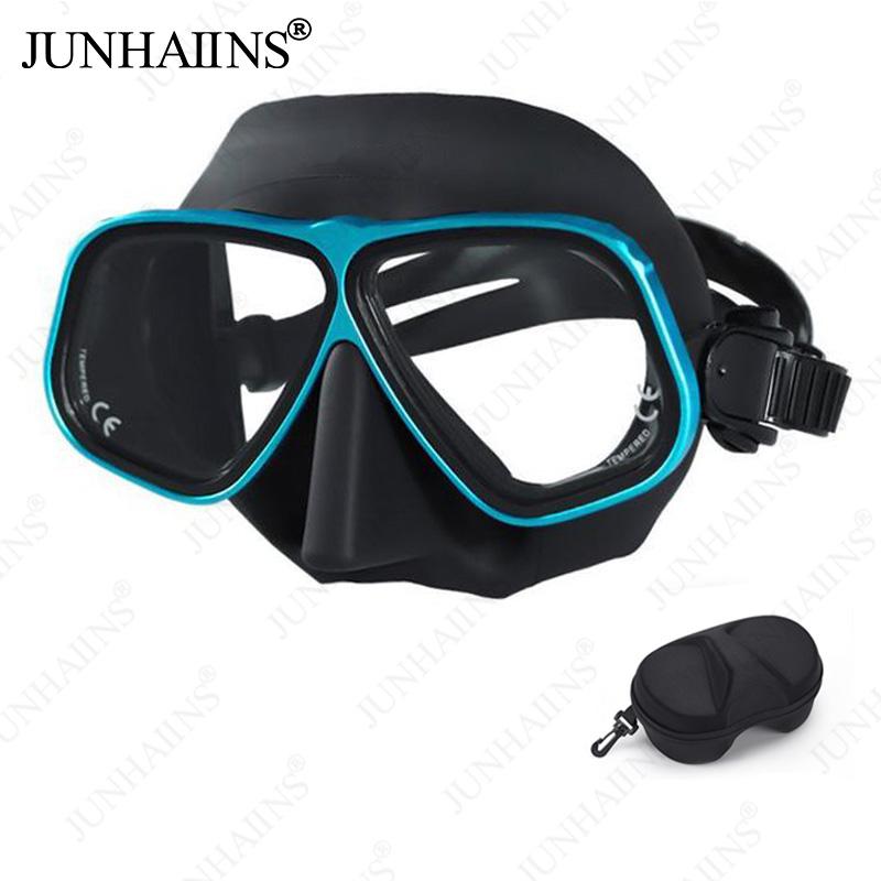 JUNHAINS Free Diving Mask Low-Capacity Aluminum Alloy Glasses Frame Wet Breathing Tube Snorkel Set For free diving, snorkeling