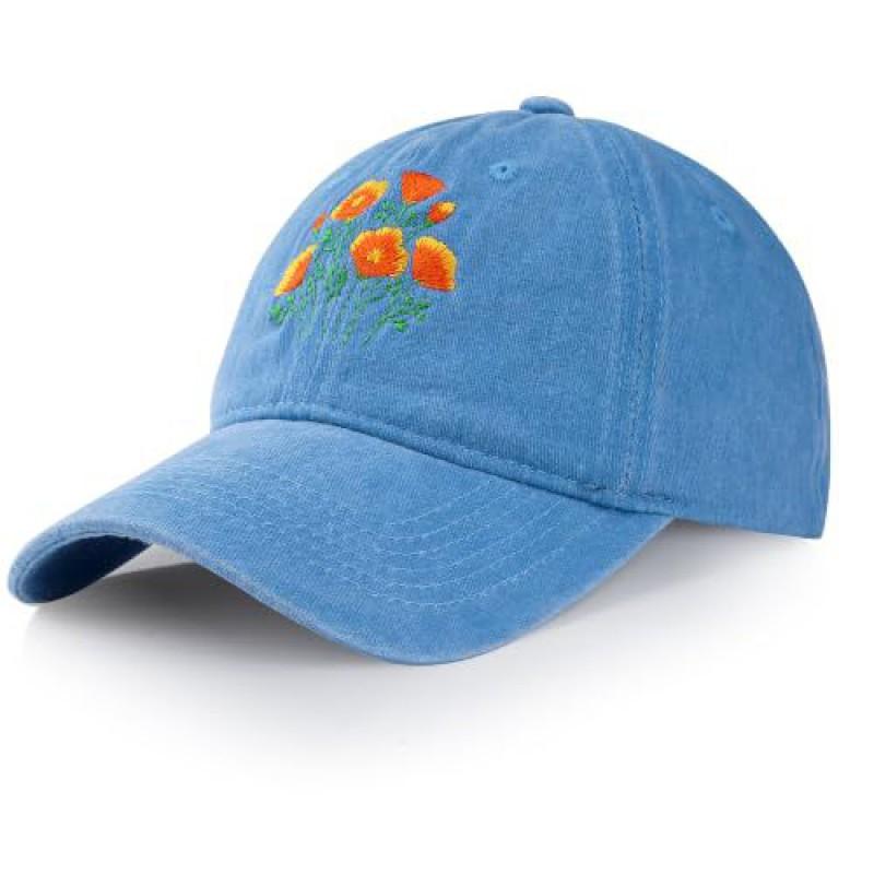 Vintage Blumenmuster Baseballkappe Damen Herren Verstellbarer Sonnenhut Outdoor Reise Sport