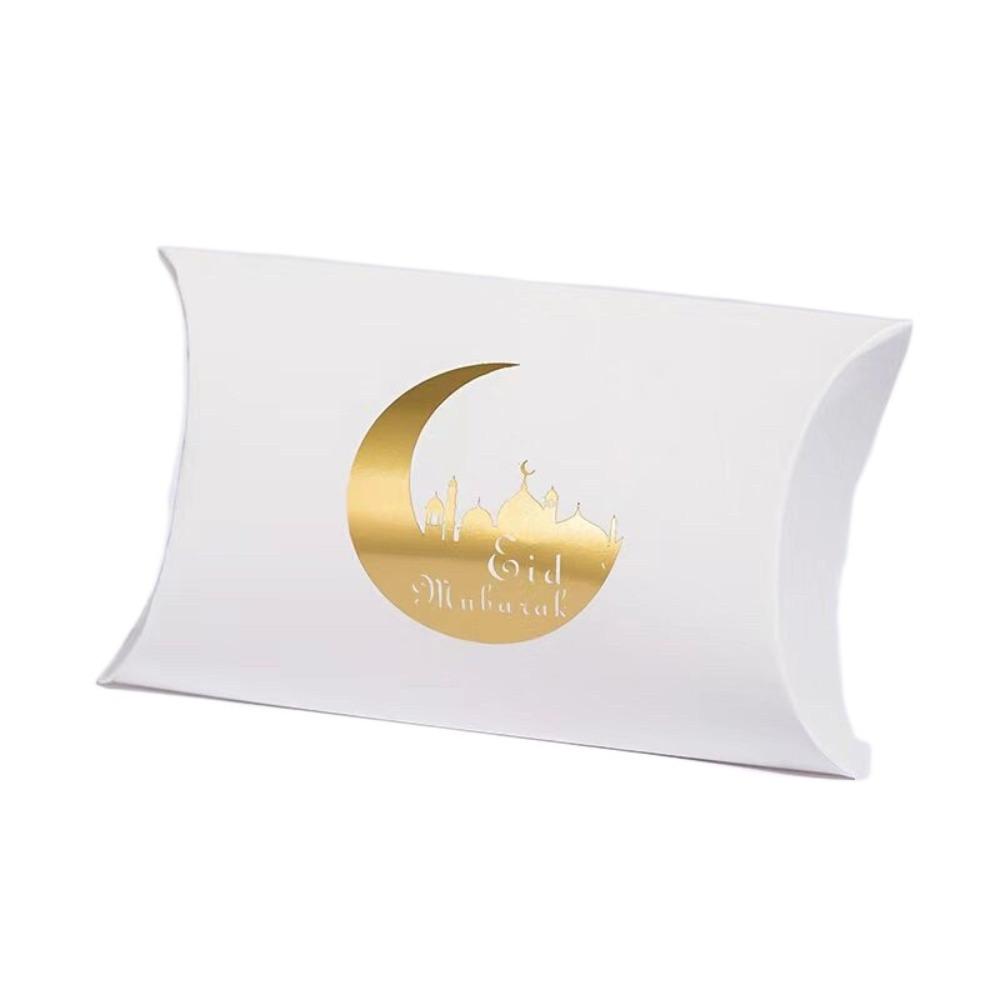 10 Peças Design de Lua Crescente Embalagem de Presentes de Ramadã Sacola de Doces Eid Mubarak Festa Muçulmana Islâmica