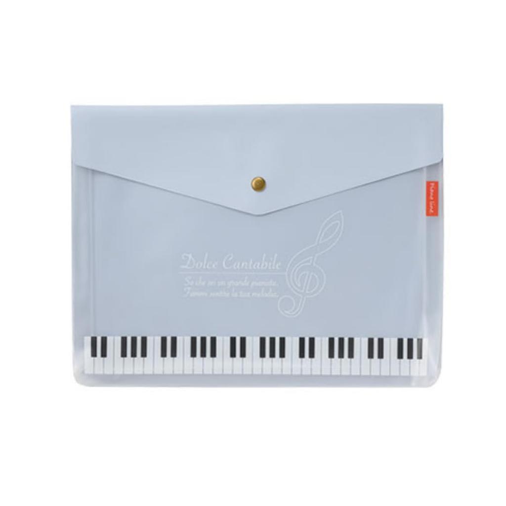 Sheet music, piano, A4 size, with gusseted sheet music case, musical note design (blue)