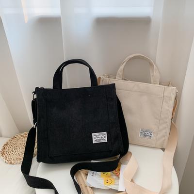 Sac Cabas Bandoulière en Velours Côtelé, Sac Carré Bandoulière Femme, Sac Cabas Décontracté, Sac à Bandoulière, Sac Organisateur de Voyage