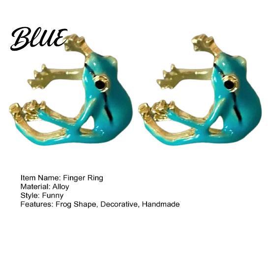 Gender-neutral Frog Ring 2Pcs Finger Rings Handmade Tree Design Bands