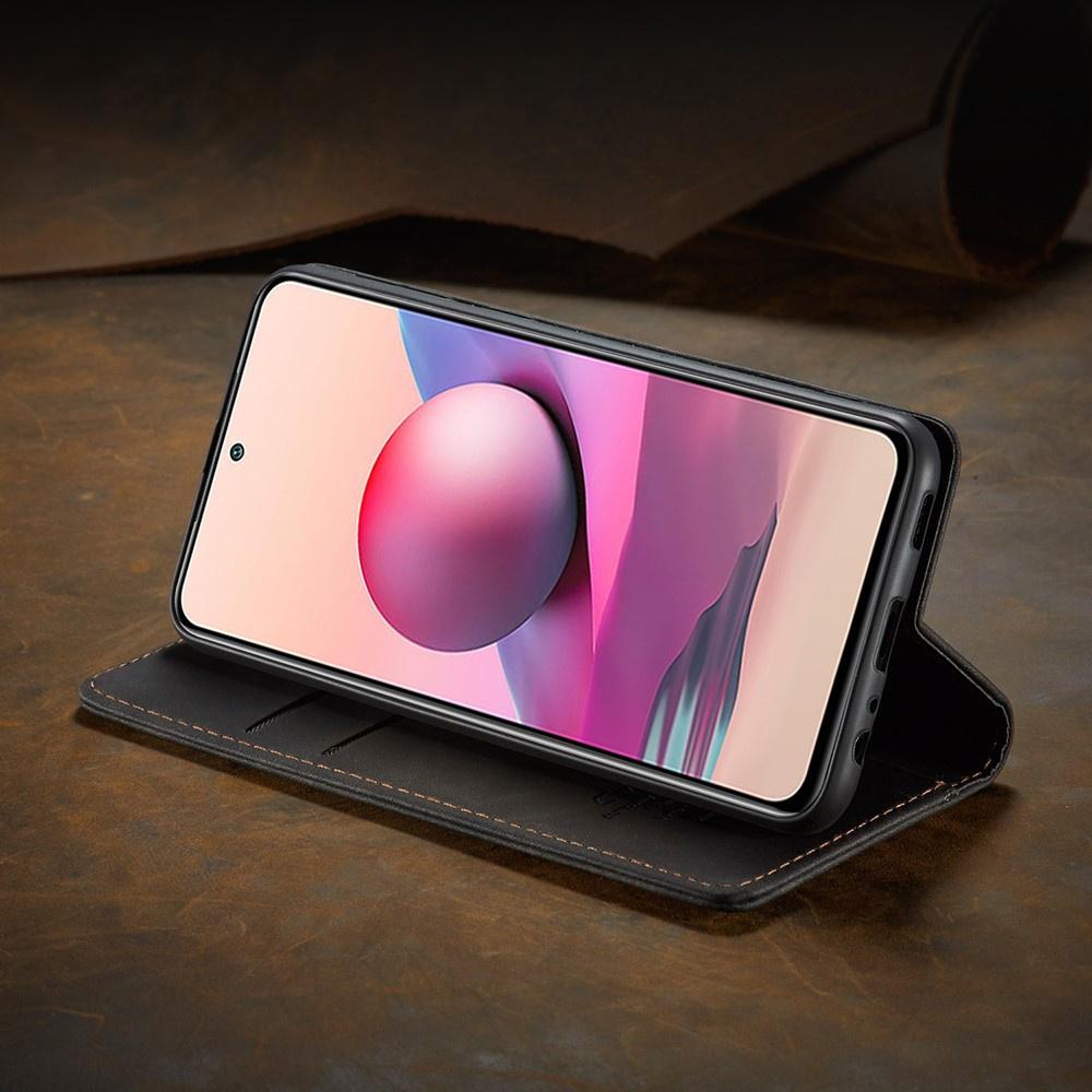 CASEME case for Xiaomi Redmi Note 10 / 10S, Leather Wallet Case, burgundy