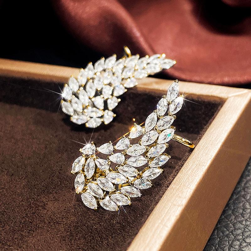 Huitan Gorgeous Women's Stud Earrings Full with Dazzling CZ Stone Sparkling Ear Piercing Earrings Party Jewelry