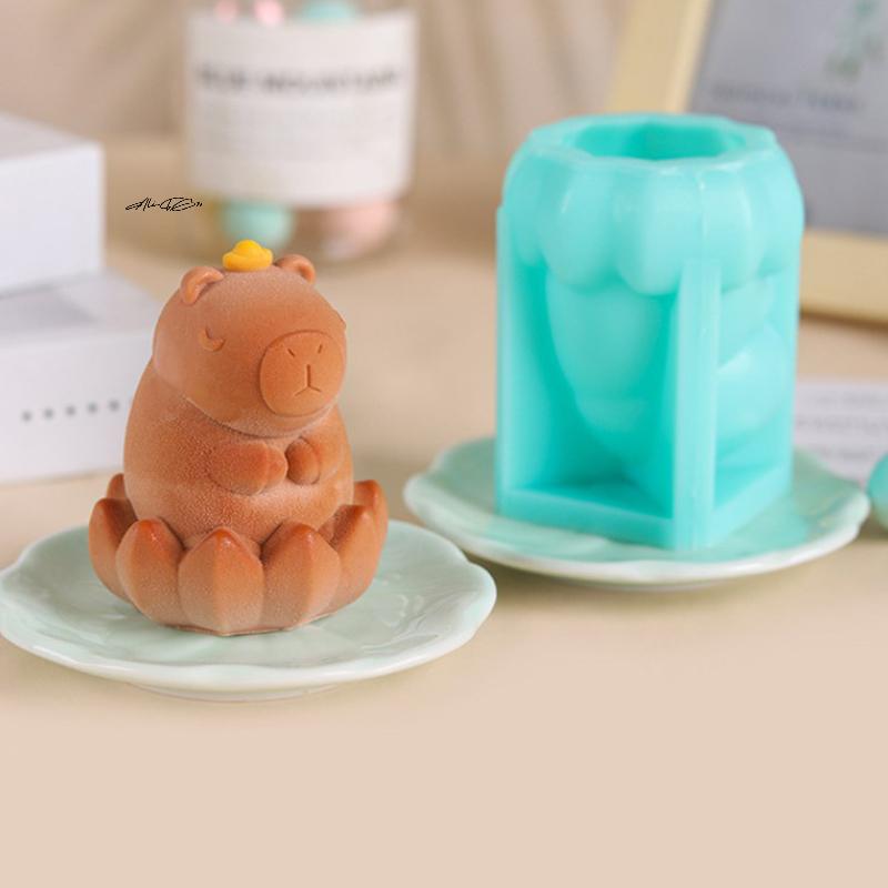 Cute Capybara & Dolphin Silicone Mold Set for Pudding Milk Jelly Home Baking Accessories Fun Kitchen Tool for Creating Treats