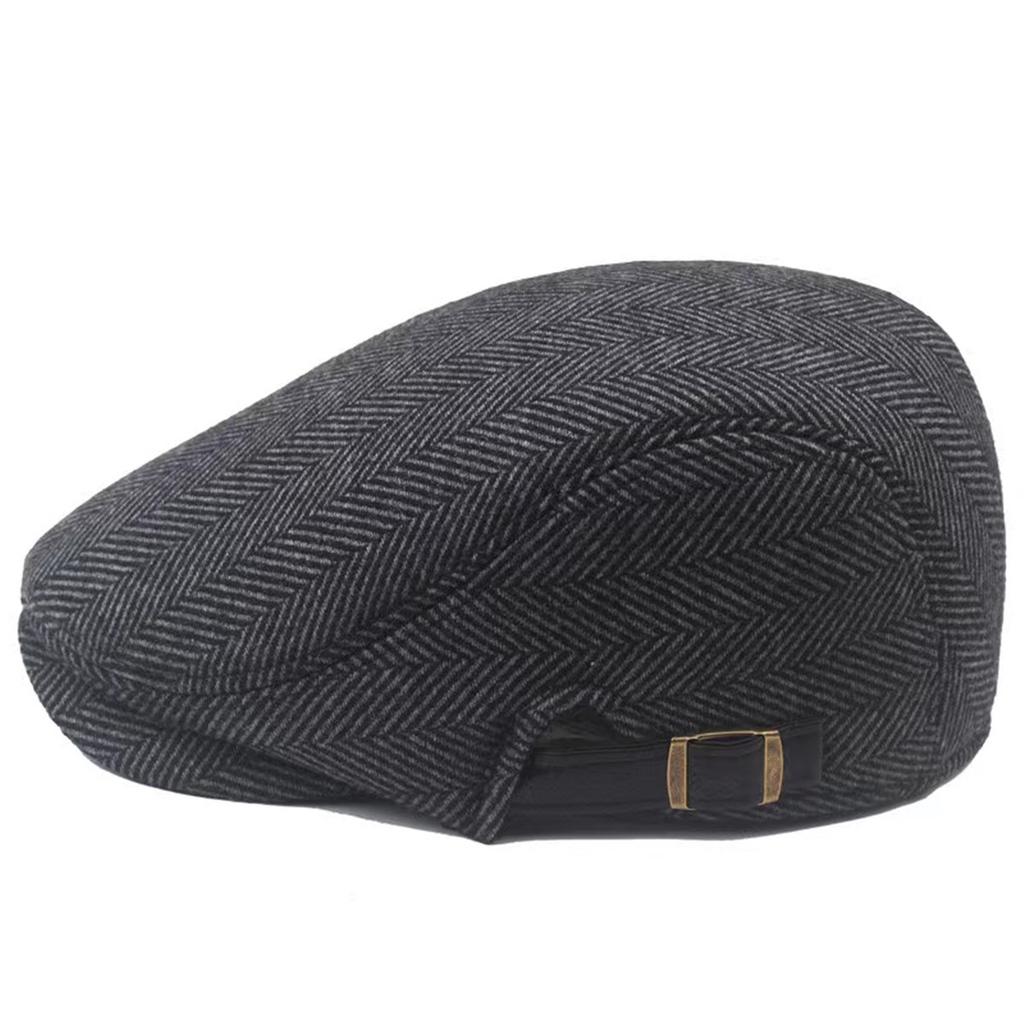 1Piece Men Coarse Lines Beret Duckbill Cap Outdoor Adjustable Leisure Hat Spring Autumn Hunting Travel Tourism