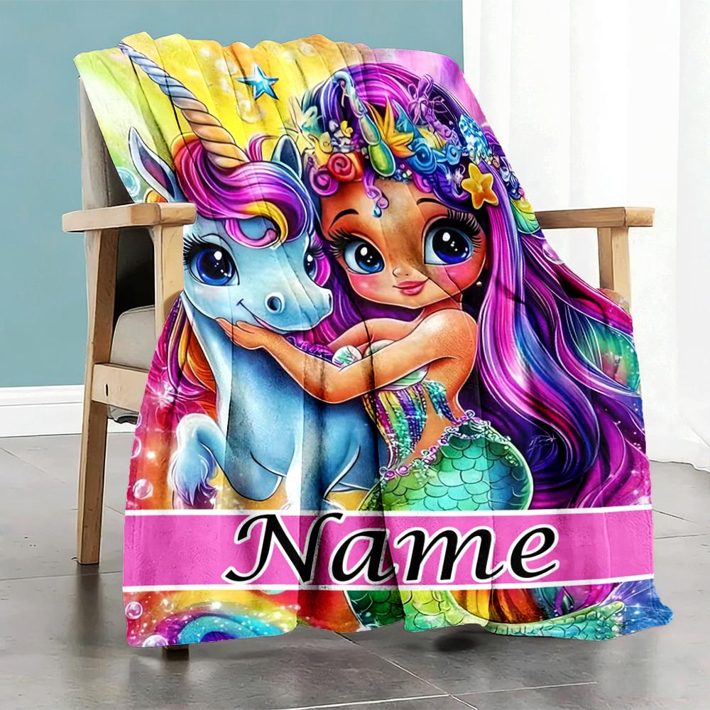 Customize Your Name Outdoor Blanket Birthday Princess Theme Soft And Comfortable Allseason Multipurpose Blanket For Travel Camping Picnics Sofa Office