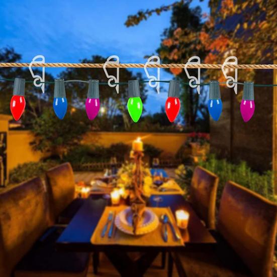 100Pcs Christmas Light Gutter Hooks Strong Clips Outdoor Load-bearing Weather-proof Outdoor Light Clips