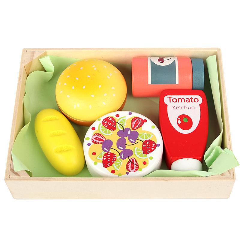 Wooden Pretend Play Kitchen Set: Children's Fruit and Vegetable Cutting Toy