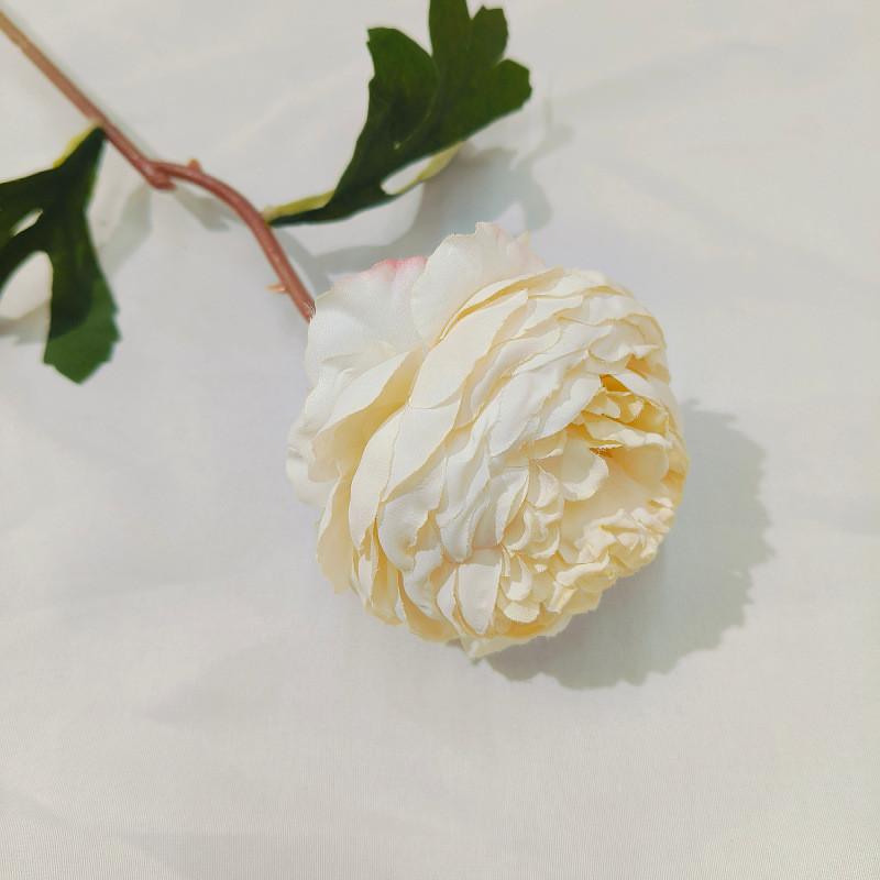 

Искусственный цветок, чайная роза с одним краем, пион, искусственный цветок, жареный край, пион, шелковый цветок, осеннее украшение для волос, цветочное украшение для гостиной теплый белый