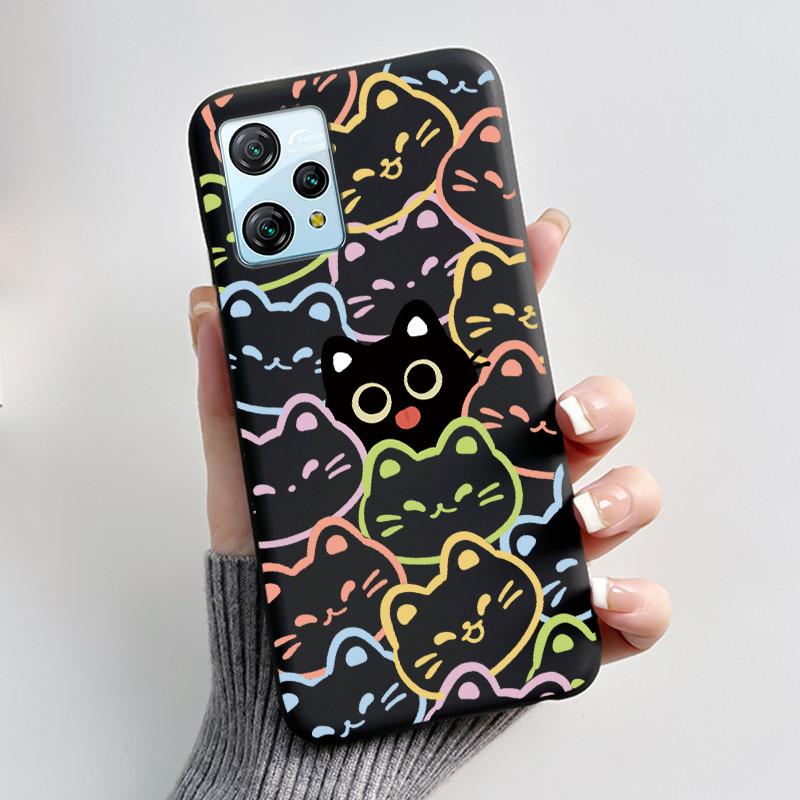 For Blackview A53 Case Blackview A53 Pro Back Cover Luxury Cute Love Rabbit Funny Black TPU Soft Silicone Protective Phone Case