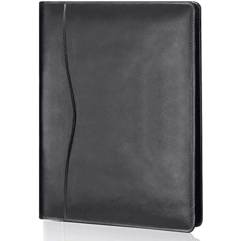 Leather Portfolio Folder Padfolio, Business Padfolio Organizer Document Planner Portfolio Binder Storage Pocket for Legal Pad Holder Paperwork Phone