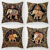 Bohemian Style Elephant Pillow Cover Floral Print Decorative Cushion Case  Home Furnishing