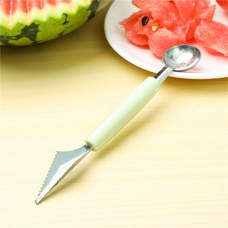 Fruit Spoon, Fruit Ball Excavator, Reusable Watermelon Spoon, Creative Carving Knife, Fruit Cutting Tool, Kitchen Supplies зелёный