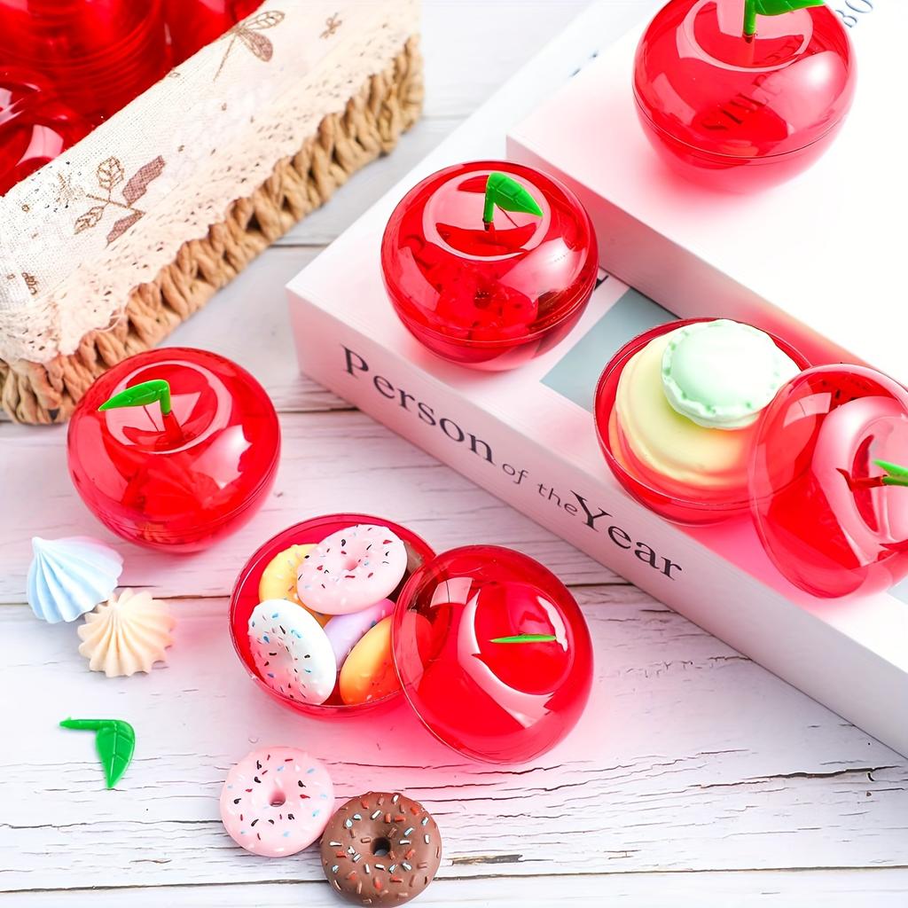 6 Pcs Plastic Apple Containers Valentine's Day Candy Boxes Christmas Wedding Party Gifts for Friends Cosmetic Candy Pill Storage