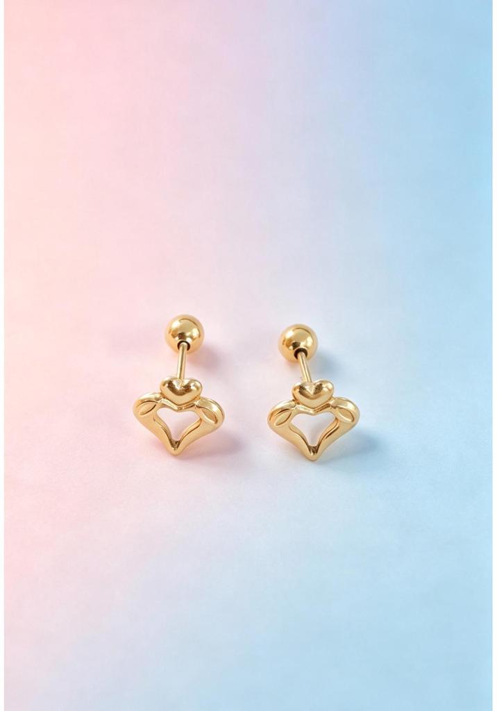 Exquisite Stainless Steel Small Screw Back Stud Earrings: Star, Heart, Scissors Styles for Cartilage Piercings