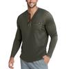 Men's Casual Solid Color Buckle Quick Dry Shoulder  Long Sleeved