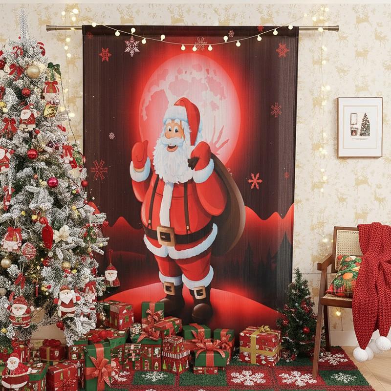 American Style Christmas Curtains Red Print Blackout Window Panels Home Decor 140x100cm 140x160cm 140x220cm