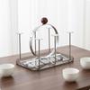 Freestanding Iron Cup storageSaving Rack with Wooden Highlight