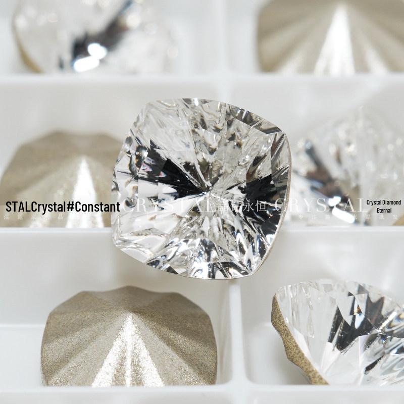 Square Crystal Pointed Bottom Kaleidoscope DIY Press-On Nail Art Accessories