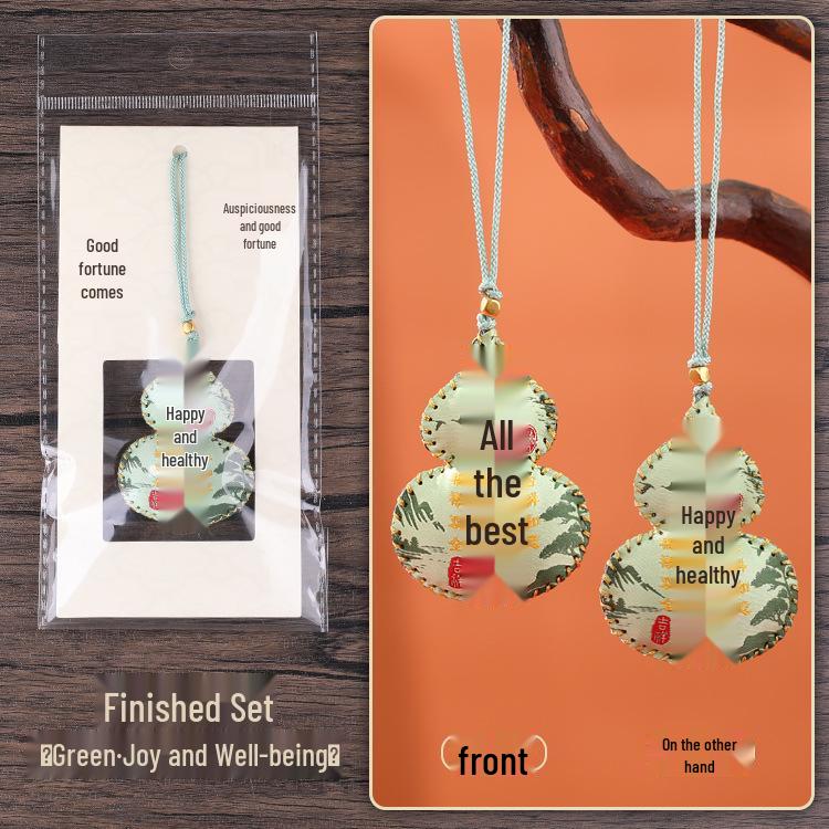 Hand-Sewn Gourd Amulet Incense Bag: Lucky Charm Pendant for Car or Phone Gourd Size: 4.5*6 cm