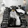 3PCS Single-sided Printed Quilt Cover Lion Animals Printed Bedding Sets Comfortable Bedspreads Comforter Duvet Birthday Gift