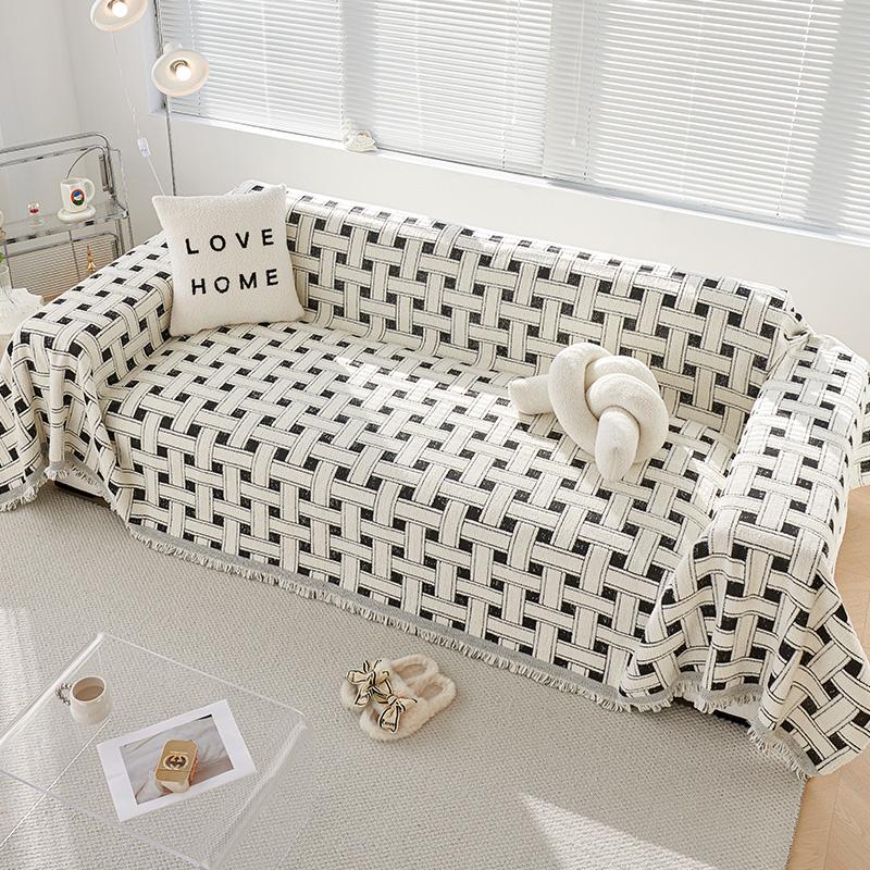 1pc Sofa Cover, Universal Sofa Slipcover For All Seasons, Non-slip Sofa Cover Blanket, Sofa Cushion Protective Cover, Suitable F