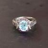 Aquamarine Oval Cut Gemstone With 925 Sterling Silver Ring For Men's #A750 JL375659086012