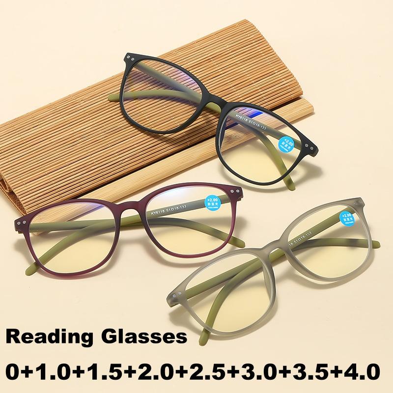 Retro Reading Glasses for Men Women Oval Frame Anti-blue Light HD Ultralight Far Sight Eyewear