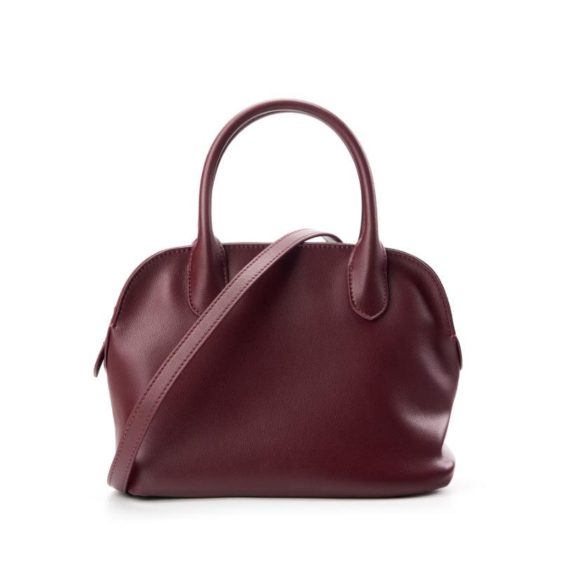 Niche High-end Sense First Layer Cowhide Pleated Portable Female Temperament Versatile Large Capacity Messenger Shell Bag