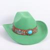 Beliebte europäische und amerikanische Mode OL-Stil einfarbiger Cowboyhut Herren und Damen High-End Zylinder Jazzhut Filzhut