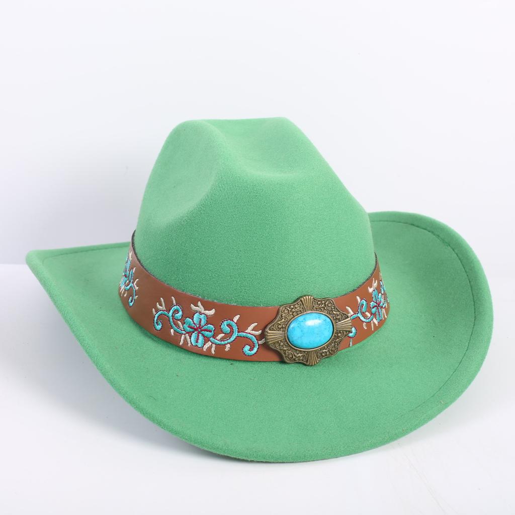 Beliebte europäische und amerikanische Mode OL-Stil einfarbiger Cowboyhut Herren und Damen High-End Zylinder Jazzhut Filzhut