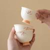 1 Stück Chinesische Vintage Keramik Teetasse Handgefertigt Orchideenmuster Teetasse Haushalt Teeschale Meistertasse Persönliche Teegeschirr Zubehör
