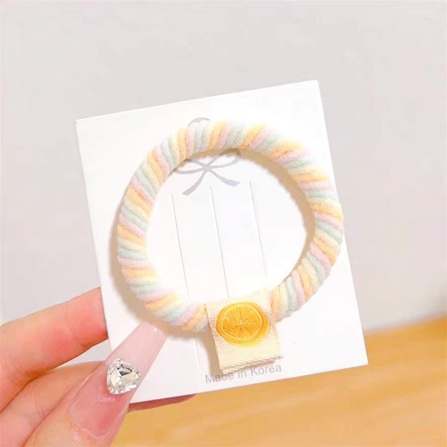 New Ice Cream Color High Elastic Hair Ties - Damage-Free Candy Color Rubber Bands for Girls