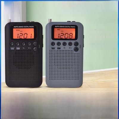 Portable Mini AM/FM Two-Band Radio with External Speakers